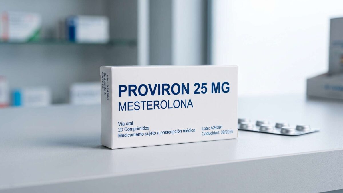 ¿Se puede comprar Proviron sin receta? 3 Caja de Proviron mesterolona 25 mg y blister sobre el mostrador de una farmacia